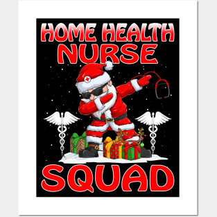 Christmas Home Health Nurse Squad Reindeer Pajama Dabing Santa Posters and Art